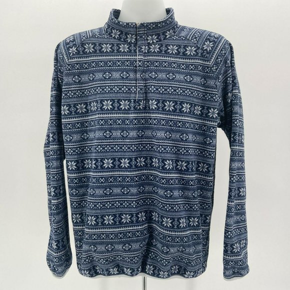 Peter Millar Warmth Blue White Snowflake 1/4 Zip L - Picture 1 of 7